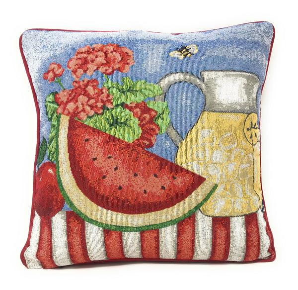 tache home fashion Tache Fruity Drinks Watermelon Lemonade Woven Tapestry Accent Throw Pillow Cover (13082CC)
