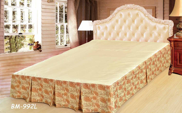 Tache Home Fashion Tache Gold Orange Mist Swirl Pleated Tailored Platform 14" Bed Skirt Dust Ruffle (BSK-992L)