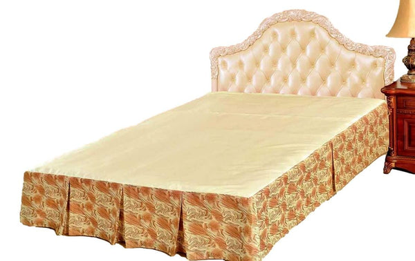 tache home fashion Tache Gold Orange Mist Swirl Pleated Tailored Platform 14" Bed Skirt Dust Ruffle (BSK-992L)