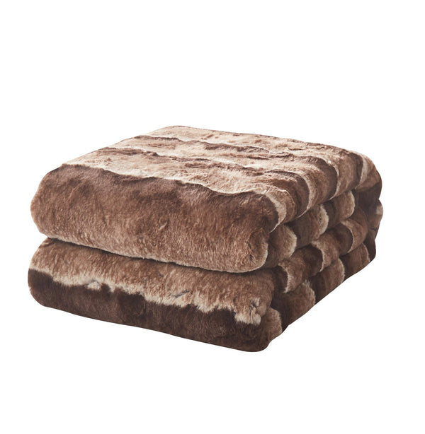 Tache Home Fashion Tache Golden Brown Faux Fur Sherpa Throw Blanket (DY01)