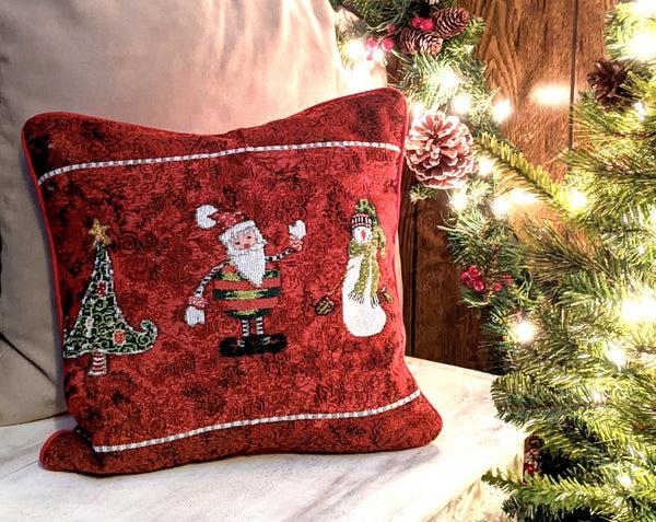 Tache Home Fashion Tache Here Comes Santa Claus Vintage Holiday Woven Tapestry Throw Pillow Cover (8577CC)
