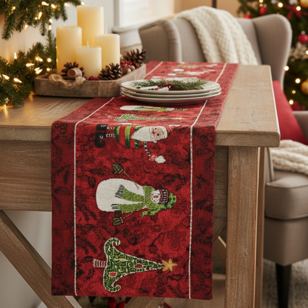 tache home fashion Tache Here Comes Santa Claus Vintage Holiday Woven Tapestry Table Runners (8577TR) tache home fashion Tache Here Comes Santa Claus Vintage Holiday Woven Tapestry Table Runners (8577TR)