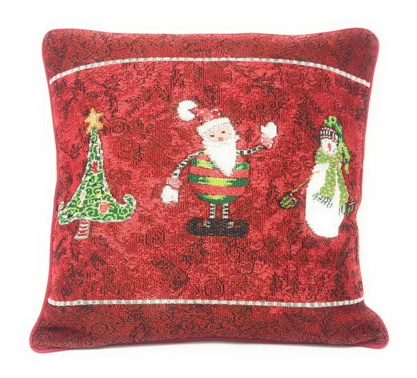 tache home fashion Tache Here Comes Santa Claus Vintage Holiday Woven Tapestry Throw Pillow Cover (8577CC)