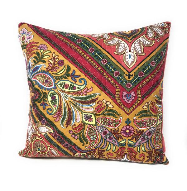 Tache Home Fashion Tache Intricate Floral Paisley Chevron Hanging Gardens Cushion Cover 2-Pieces (HS3148)