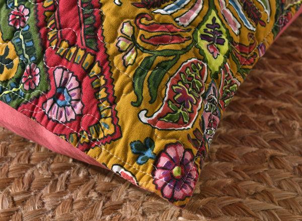 Tache Home Fashion Tache Intricate Floral Paisley Chevron Hanging Gardens Cushion Cover 2-Pieces (HS3148)