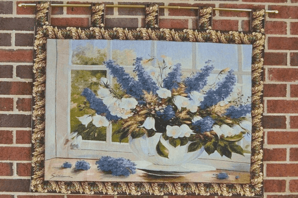 Tache Home Fashion Tache Larkspur Tapestry Sunlight Radiance Blue Floral Wall Hanging Art 33 X 24 (13018)