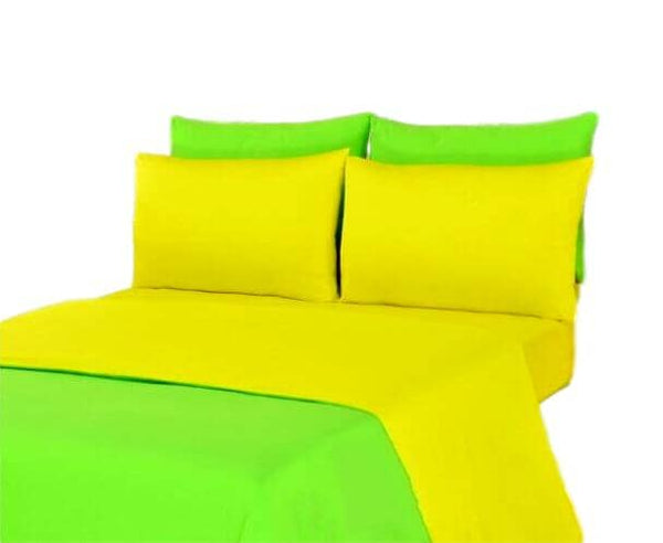 Tache Home Fashion Tache Lemon Lime Bright Yellow & Green Reversible Duvet Cover Set (DC36PC-YG)