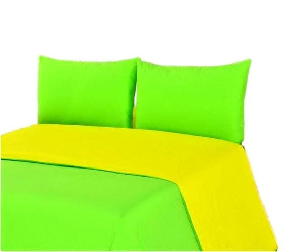 Tache Home Fashion Tache Lemon Lime Bright Yellow & Green Reversible Duvet Cover Set (DC36PC-YG)