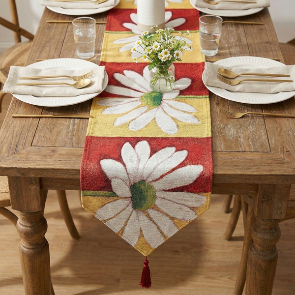 Tache Home Fashion Tache Loves Me Not Daisy Tapestry Table Runner (9046)