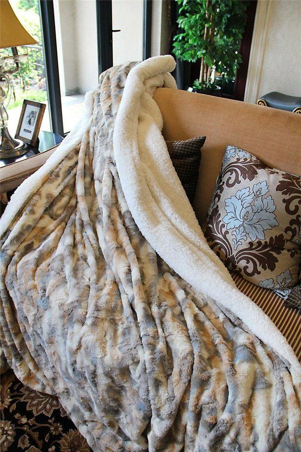 Tache Home Fashion Tache Luxurious Russian Lynx Faux Fur Throw Blanket (DY12)