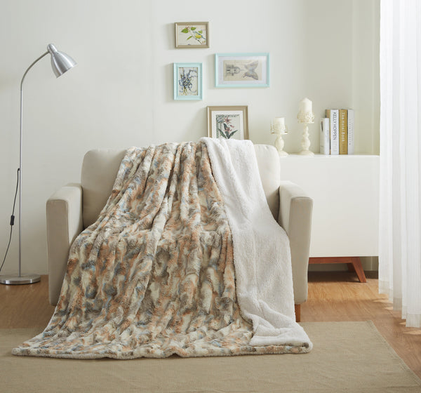 tache home fashion Tache Luxurious Russian Lynx Faux Fur Throw Blanket (DY12)