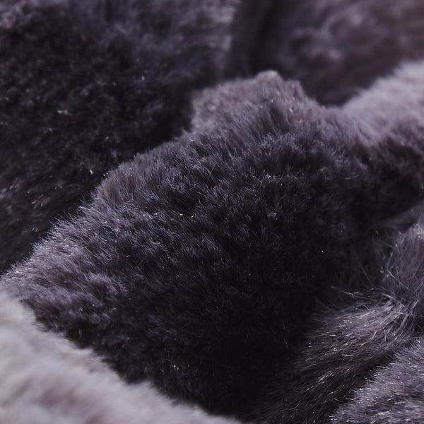 Tache Home Fashion Tache Luxury Black Striped Faux Fur Throw Blanket (DY06)