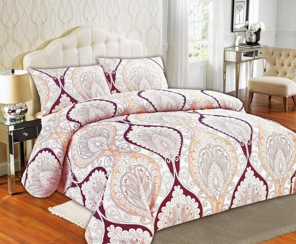 Tache Home Fashion Tache Maroon Mandala Damask Duvet Cover Set Twin (2131)