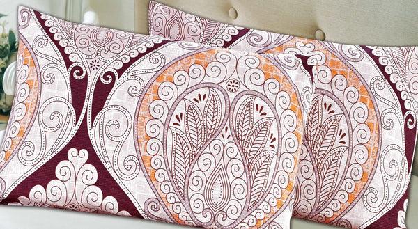 Tache Home Fashion Tache Maroon Mandala Ivory Damask Pillowcases (2131-PC)