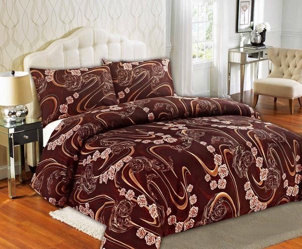 Tache Home Fashion Tache Melted Gold Brown Floral Duvet Cover Twin (2815)