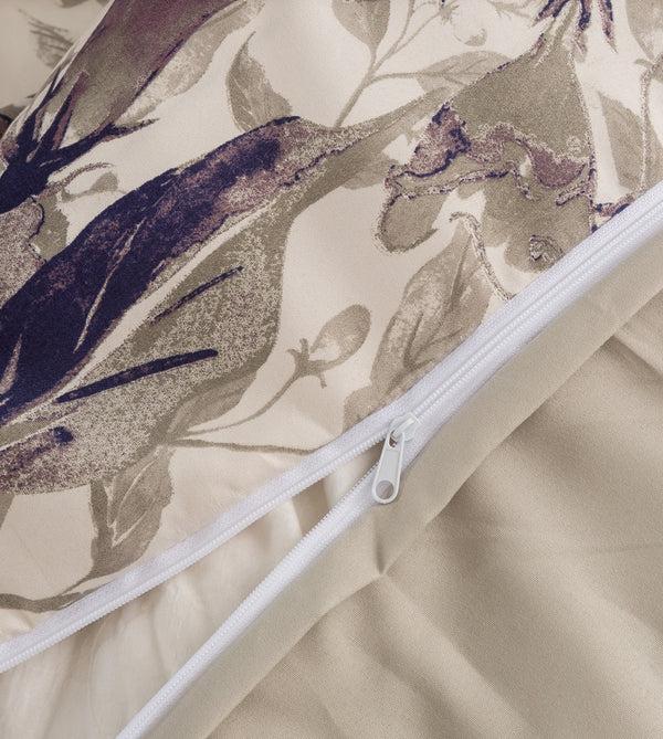 Tache Home Fashion Tache Microfiber Abstract Wispy Leaf Taupe Grey Duvet Cover (JHW-843)