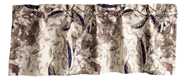 Tache Home Fashion Tache Microfiber Abstract Wispy Leaf Taupe Grey Window Treatment Valance (JHW-843)