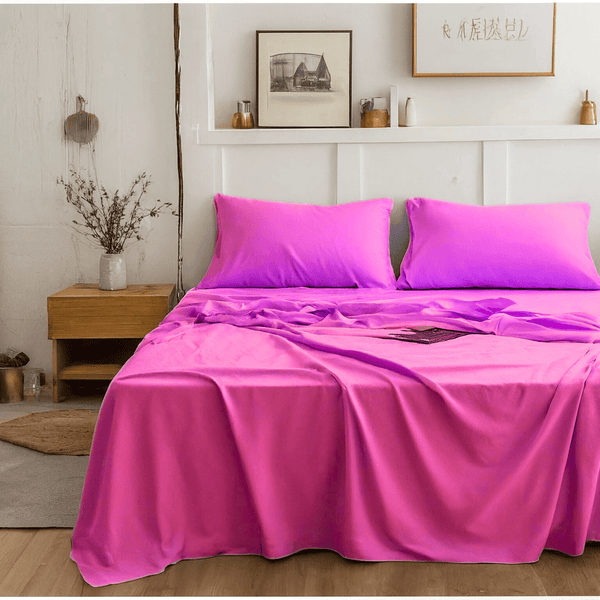 tache home fashion Tache Microfiber Rose Pink Bed Sheet Set (505-RP-BSS)