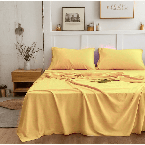 tache home fashion Tache Microfiber Sunny Yellow Bed Sheet Set (404-YS-BSS)