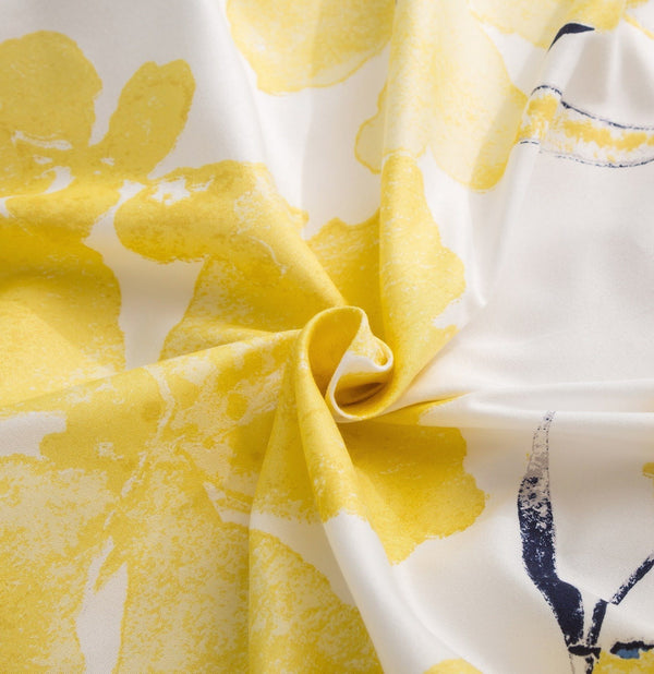 Tache Home Fashion Tache Microfiber Watercolor Tropical Floral Yellow Blue Duvet Cover (JHW-841)