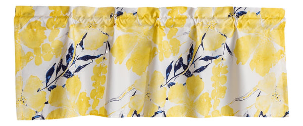 Tache Home Fashion Tache Microfiber Watercolor Tropical Floral Yellow Blue Window Treatment Valance (JHW-841)