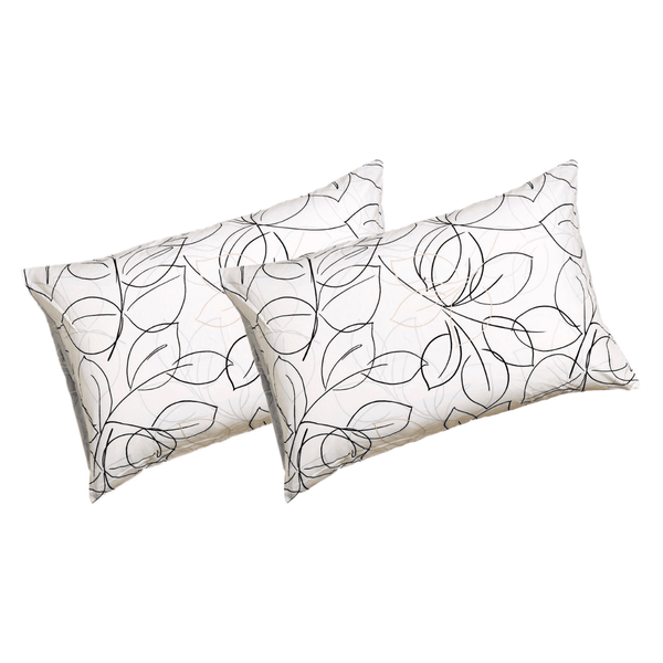 tache home fashion Tache Modern Abstract Leaf Line Art Foliage White Grey Black Gold Pillowcases (TJ3571)