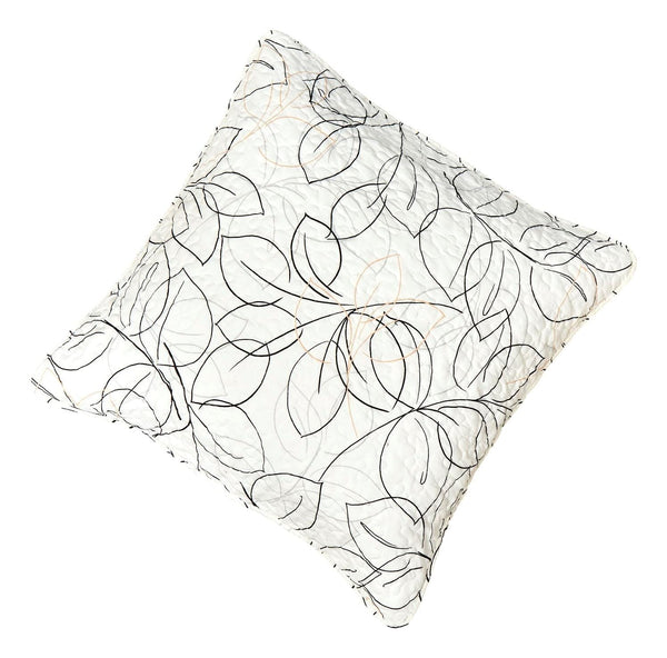 tache home fashion Tache Modern Abstract Leaf Line Art Foliage White Grey Black Gold Cushion Covers Euro Sham (TJ3571)