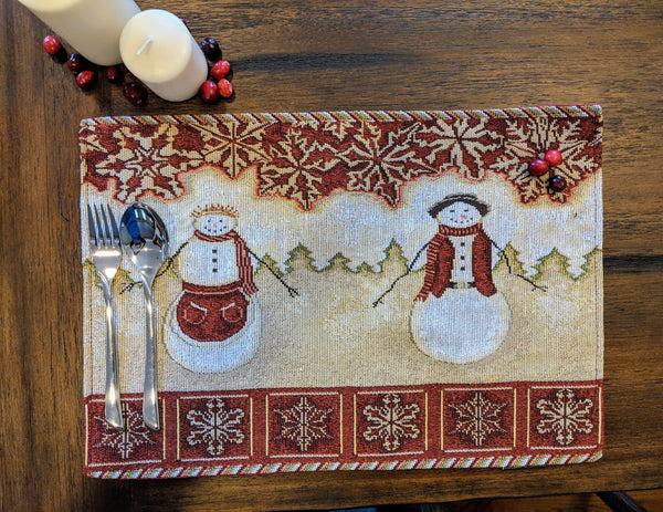 tache home fashion Tache Mr. & Mrs. Snowman Couple Woven Tapestry Placemat Set of 4 (10323PM) tache home fashion Tache Mr. & Mrs. Snowman Couple Woven Tapestry Placemat Set of 4 (10323PM)