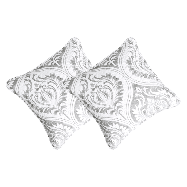 Tache Home Fashion Tache Paisley Damask Matelasse Austere Grey Moon Sky Cushion Cover Euro Sham (TB300-199)