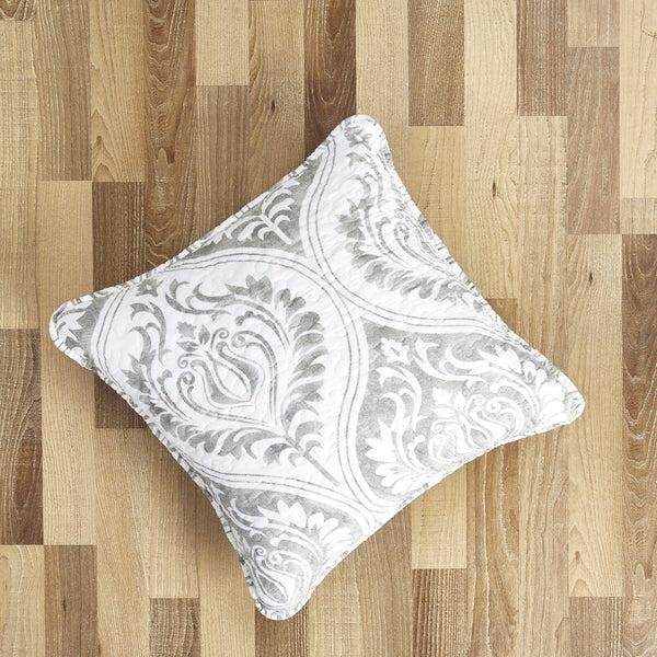 Tache Home Fashion Tache Paisley Damask Matelasse Austere Grey Moon Sky Cushion Cover Euro Sham (TB300-199)