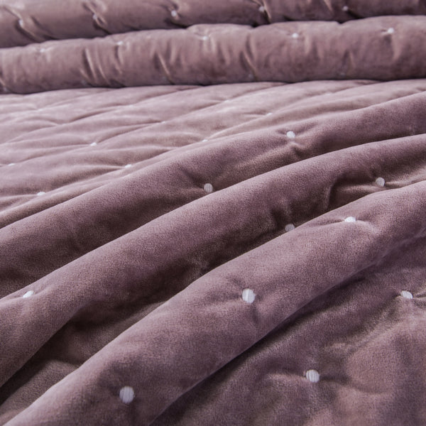 Tache Home Fashion Tache Plush Dreams Purple Mauve Tufted Velvet Quilt Set (JHW-853P)