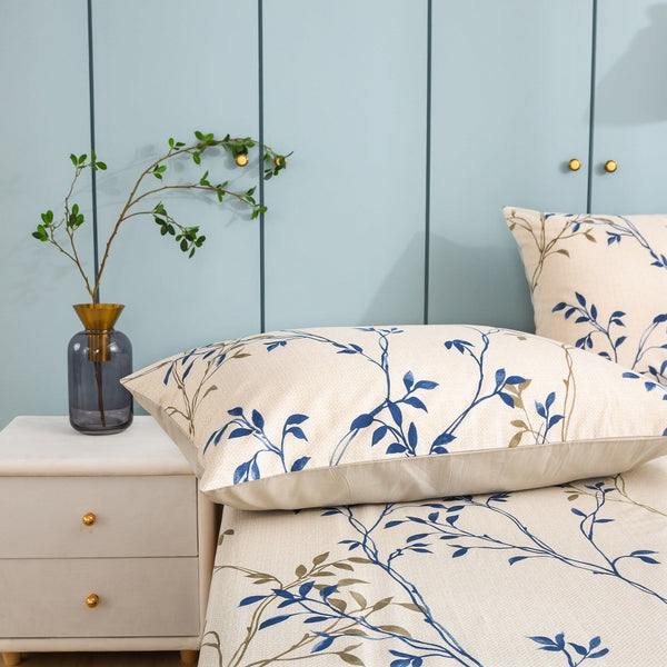 Tache Home Fashion Tache Poplin Cotton Elegant Leaf Vine Cream Beige Pillowcase (JHW-842)