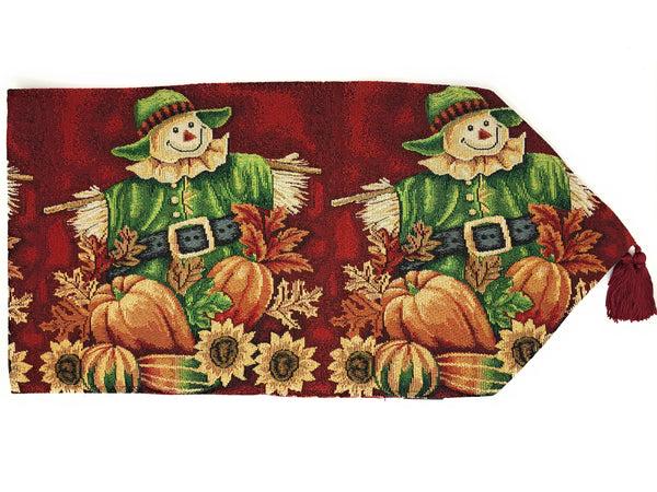 Tache Home Fashion Tache Pumpkin Patch Scarecrow Autumn Harvest Woven Tapestry Table Runners (12921TR)
