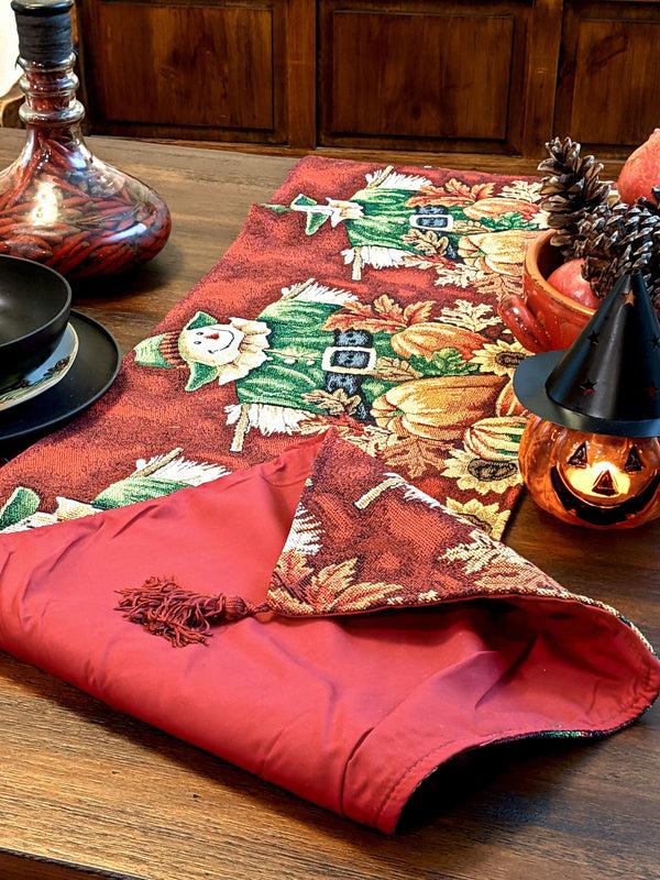 Tache Home Fashion Tache Pumpkin Patch Scarecrow Autumn Harvest Woven Tapestry Table Runners (12921TR)