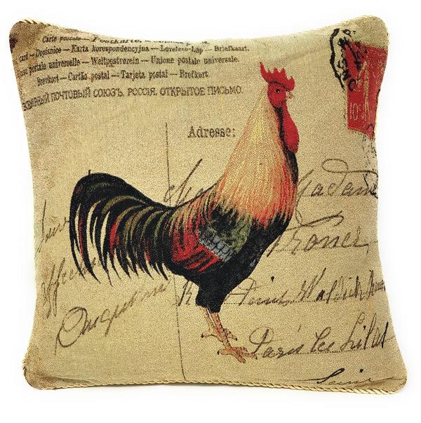tache home fashion Tache Rooster Postcard European Farmhouse Cottage Vintage Tapestry Woven Throw Pillow Cover (15051)