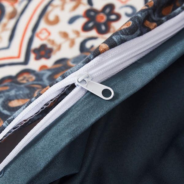 Tache Home Fashion Tache Rustic Paisley Mandala Palace Floral Watercolor Dark Teal Duvet Cover (KF174)