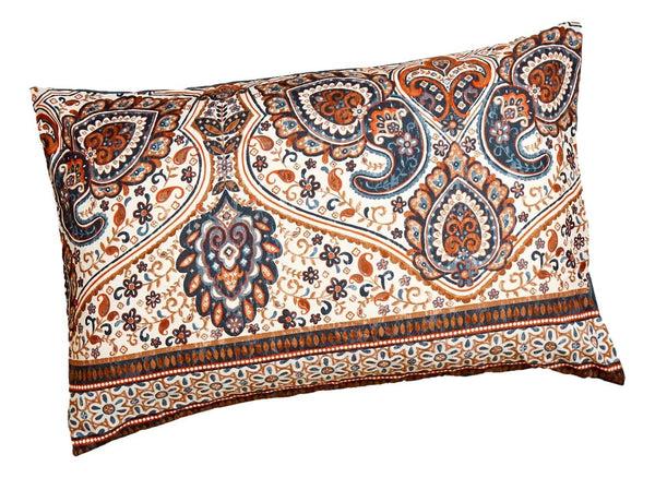 Tache Home Fashion Tache Rustic Paisley Mandala Palace Teal Orange Ivory Pillowcases (KF174)