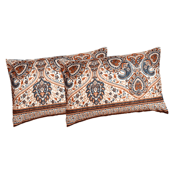 tache home fashion Tache Rustic Paisley Mandala Palace Teal Orange Ivory Pillowcases (KF174)