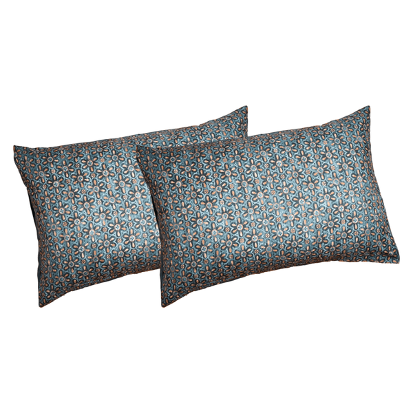 tache home fashion Tache Rustic Palace Lattice Floral Watercolor Dark Teal Pillowcases (KF174)