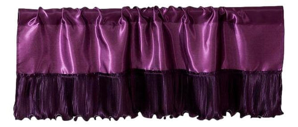tache home fashion Tache Satin Ruffle Dark Purple Midnight Bloom Valance (BM6438)