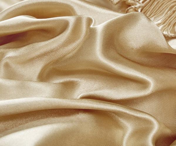 Tache Home Fashion Tache Satin Ruffle Gold Caramel Latte Euro Sham (BM4578)