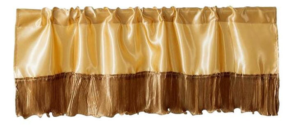 tache home fashion Tache Satin Ruffle Gold Caramel Latte Valance (BM4578)