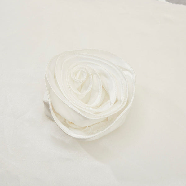 Tache Home Fashion Tache Satin Ruffle Pearl White Ivory Sweet Victorian Euro Sham (MZ002W)