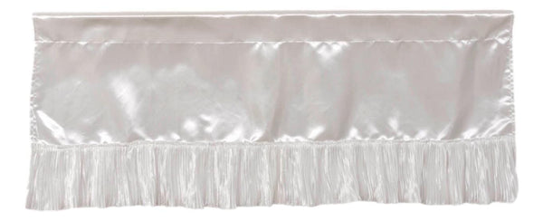 Tache Home Fashion Tache Satin Ruffle Sweet Victorian Window Curtain Tailored Valance 18x52" White (MZ002)