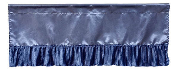 Tache Home Fashion Tache Satin Ruffle Sweet Victorian Window Curtain Tailored Valance 18x52" Blue (MZ002)