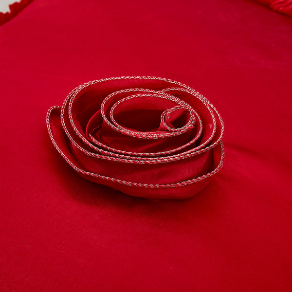 Tache Home Fashion Tache Satin Ruffle Victorian Glam Romantic Red Rose Euro Sham (HY4174)