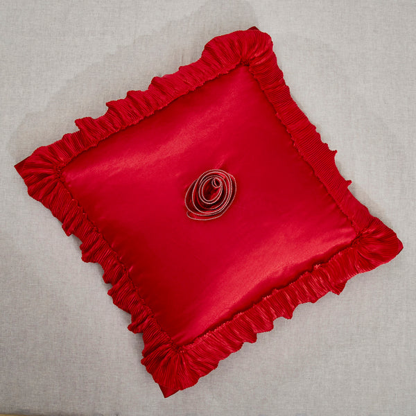 tache home fashion Tache Satin Ruffle Victorian Glam Romantic Red Rose Euro Sham (HY4174)