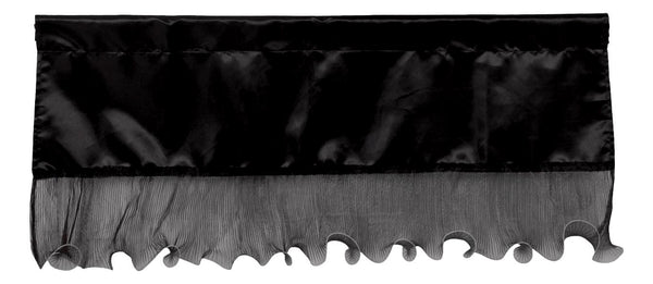 Tache Home Fashion Tache Satin Ruffle Window Curtain Tailored Black 18x52" Valance (1622)