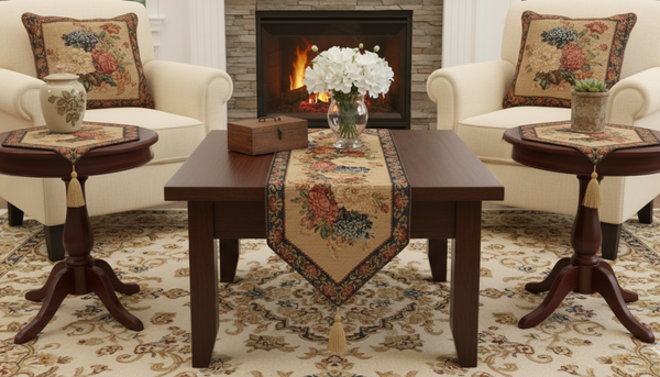 Tache Home Fashion Tache Set Of 3 Colorful Country Rustic Floral Morning Awakening Table Runner Set (3089B)