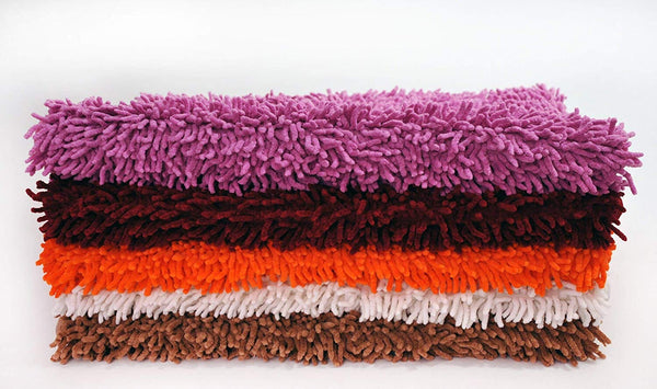 Tache Home Fashion Tache Solid Brown Camel 100% Cotton Chenille Runner Doormats All Area Rug